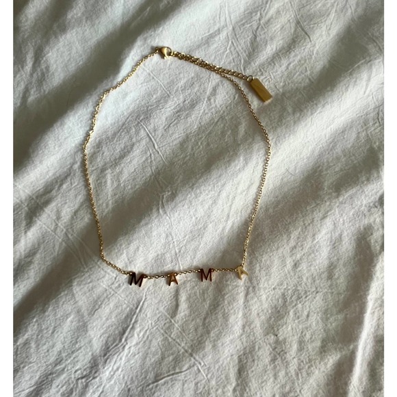 Mama Initial 14k Gold Plated Dainty Stackable Necklace - Picture 3 of 10